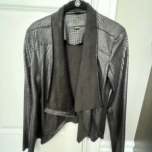 Blank NYC black faux snake open front/zipper closure jacket